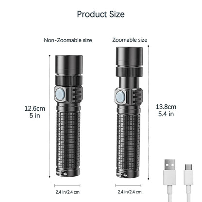 10000 Lumens Rechargeable Flashlights, Powerful Flashlight for Home Hiking Hunting Camping, Zoomable Outdoor LED Handheld Flashlights